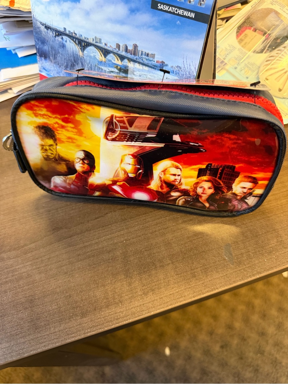 Marvel Avengers Red Character Pencil Stationary Pouch